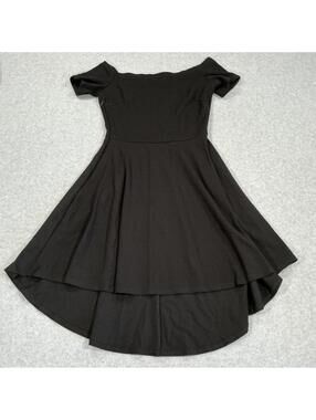 Sarin Mathews Black Fit and Flare High-Low Dress Size S